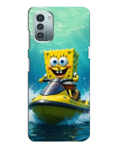 Чехол для Nokia G21 с картинкой «Спанч Боб на гидроцикле»