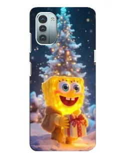 Чехол для Nokia G21 с картинкой «Рождественский Спанч Боб»