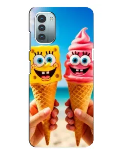 Чехол для Nokia G21 с картинкой «Спанч Боб мороженое»