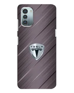 Чехол для Nokia G21 с картинкой «Металлическая текстура Tesla»