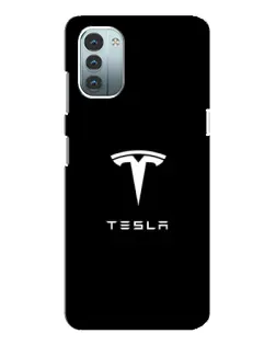 Чехол для Nokia G21 с картинкой «Tesla White Logo»