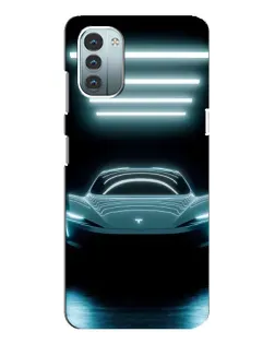 Чехол для Nokia G21 с картинкой «Tesla в неоне»