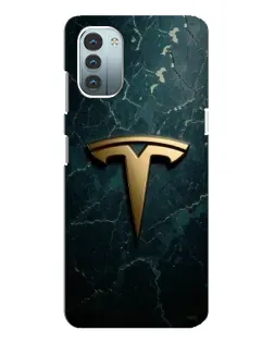 Чехол для Nokia G21 с картинкой «Мраморная Tesla Gold»