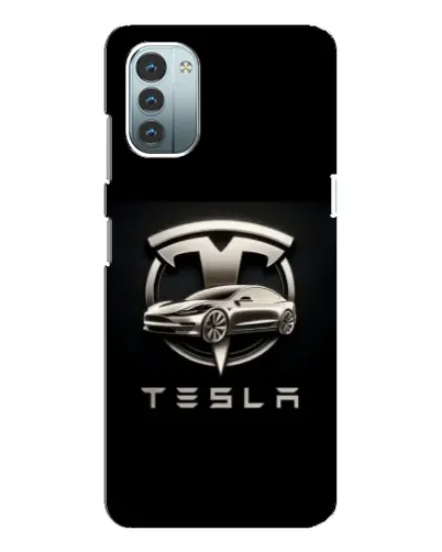 Чехол для Nokia G21 с картинкой «Tesla — серебристое авто» Чехол для Nokia G21 с картинкой «Tesla — серебристое авто»