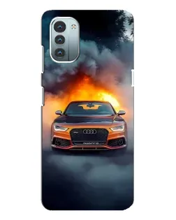 Чохол для Nokia G21 з картинкою «Audi у вогняному диму»