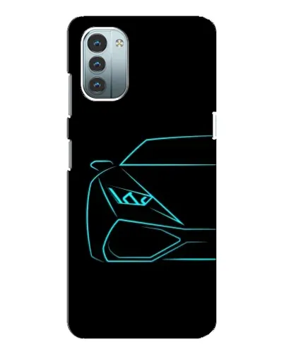 Чохол для Nokia G21 з картинкою «Блакитний силует Lamborghini»