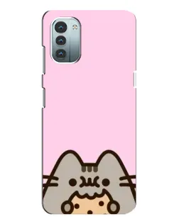 Чехол для Nokia G21 с картинкой «Pusheen и печенье»
