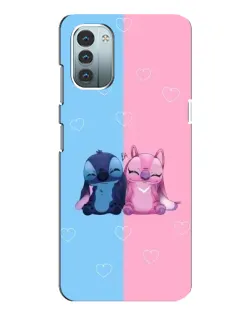Чехол для Nokia G21 с картинкой «Stitch и Angel Love»