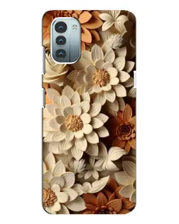Чохол для Nokia G21 з картинкою «Бежевий флористичний декор»