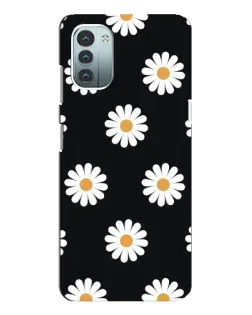 Чохол для Nokia G21 з картинкою «Ромашки на чорному»