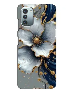 Чохол для Nokia G21 з картинкою «Біла квітка та золотий флюїд»