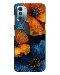 Чохол для Nokia G21 з картинкою «Яскрава синьо-помаранчева флора»