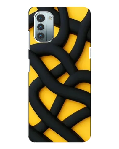 Чохол для Nokia G21 з картинкою «Чорне жовте переплетення»