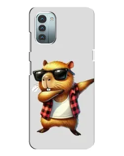 Чехол для Nokia G21 с картинкой «Капибара рэпер даб»