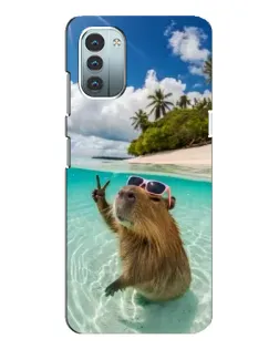Чехол для Nokia G21 с картинкой «Капибара на море»