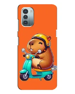 Чехол для Nokia G21 с картинкой «Капибара на скутере»