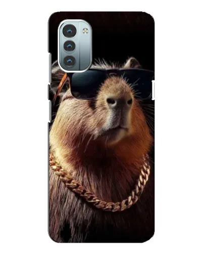 Чехол для Nokia G21 с картинкой «Капибара золотая цепь»
