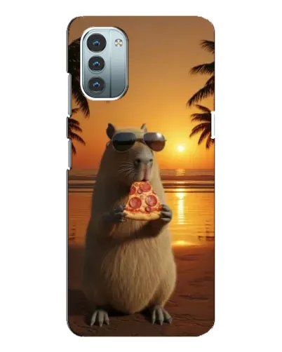 Чехол для Nokia G21 с картинкой «Капибара с пиццей»
