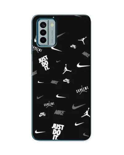 Чехол для Nokia G22 с картинкой «Nike Black Pattern»