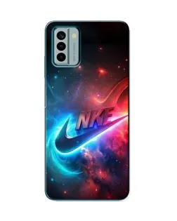 Чехол для Nokia G22 с картинкой «Огненный логотип Nike»