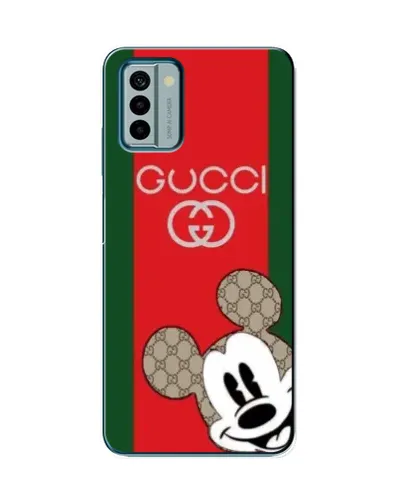 Чехол для Nokia G22 с картинкой «Gucci — полосы и Микки»
