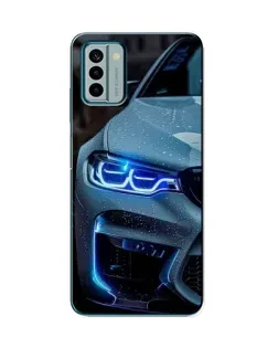 Чехол для Nokia G22 с картинкой «Взгляд BMW с синими фарами»