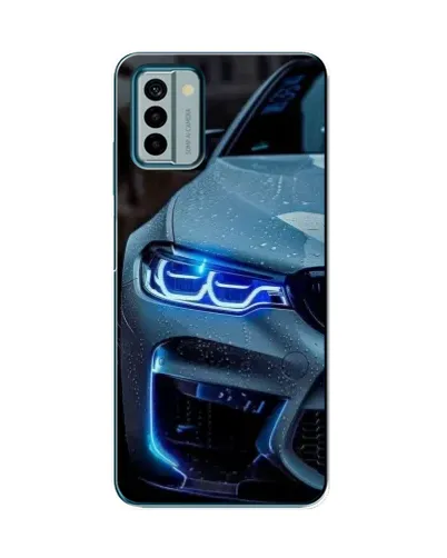 Чехол для Nokia G22 с картинкой «Взгляд BMW с синими фарами»