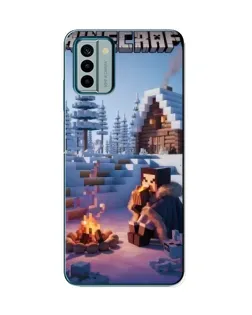Чехол для Nokia G22 с картинкой «Зимний Minecraft»