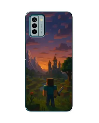 Чехол для Nokia G22 с картинкой «Стив у башни» Чехол для Nokia G22 с картинкой «Стив у башни»