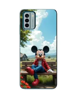 Чехол для Nokia G22 с картинкой «Микки на скамейке»