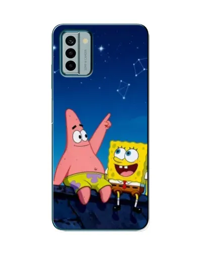 Чехол для Nokia G22 с картинкой «Губка Боб и Патрик ночью»