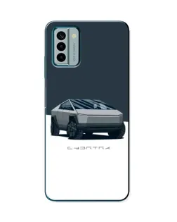 Чехол для Nokia G22 с картинкой «Серебристый Cybertruck Tesla»