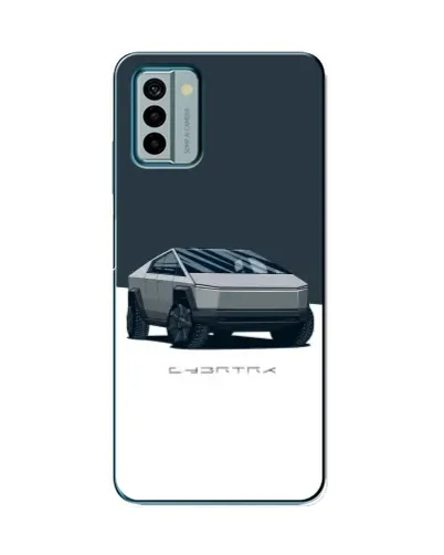 Чехол для Nokia G22 с картинкой «Серебристый Cybertruck Tesla»