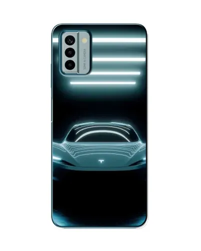 Чехол для Nokia G22 с картинкой «Tesla в неоне»