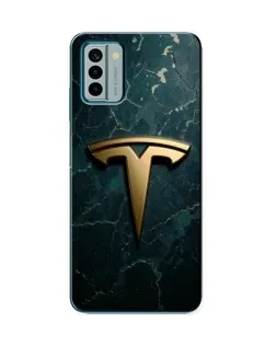 Чехол для Nokia G22 с картинкой «Мраморная Tesla Gold»