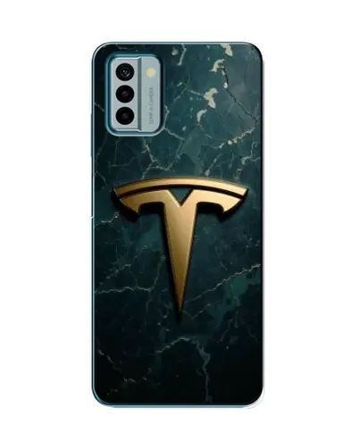 Чехол для Nokia G22 с картинкой «Мраморная Tesla Gold»