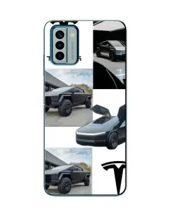 Чехол для Nokia G22 с картинкой «Коллаж Cybertruck Tesla»