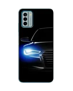 Чехол для Nokia G22 с картинкой «Неоновый взгляд Audi»