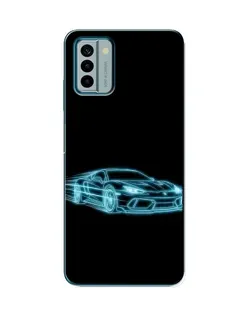 Чехол для Nokia G22 с картинкой «Неоновый контур Lamborghini»
