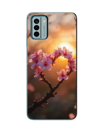 Чохол для Nokia G22 з картинкою «Рожевий цвіт сердечко на тлі заходу» Чохол для Nokia G22 з картинкою «Рожевий цвіт сердечко на тлі заходу»