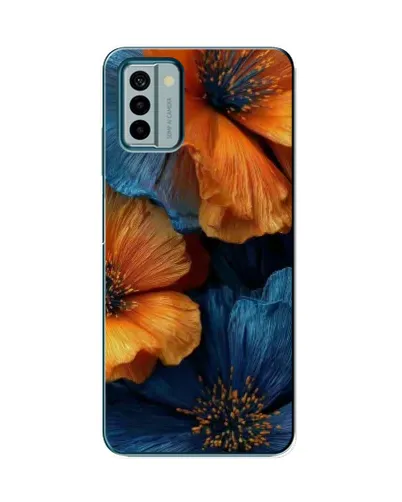 Чехол для Nokia G22 с картинкой «Яркая сине-оранжевая флора» Чехол для Nokia G22 с картинкой «Яркая сине-оранжевая флора»