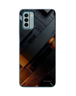 Чехол для Nokia G22 с картинкой «Черные геометрические блоки»