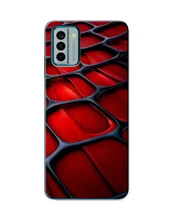 Чехол для Nokia G22 с картинкой «Красная глянцевая сетка»