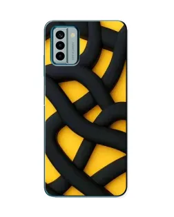 Чехол для Nokia G22 с картинкой «Черное желтое переплетение»