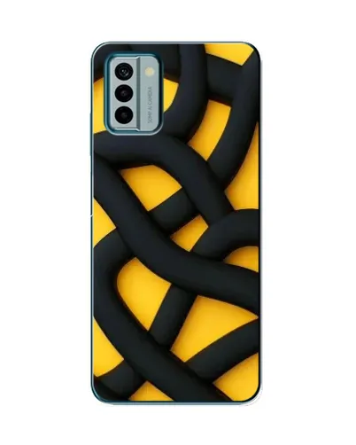 Чехол для Nokia G22 с картинкой «Черное желтое переплетение» Чехол для Nokia G22 с картинкой «Черное желтое переплетение»