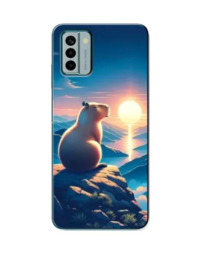 Чохол для Nokia G22 з картинкою «Захід сонця з капібарою»