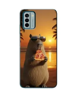 Чохол для Nokia G22 з картинкою «Капібара з піцою»