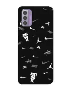 Чехол для Nokia G42 с картинкой «Nike Black Pattern»