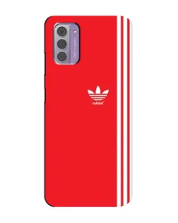 Чехол для Nokia G42 с картинкой «Красный минимализм Adidas»