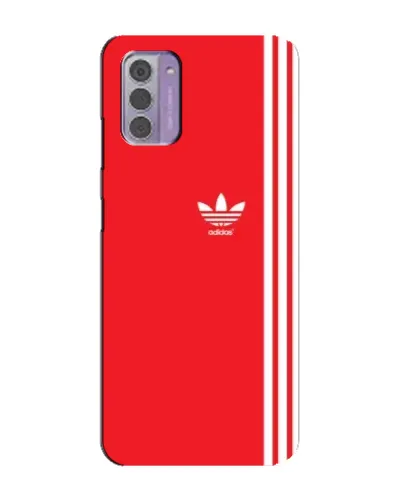 Чехол для Nokia G42 с картинкой «Красный минимализм Adidas»